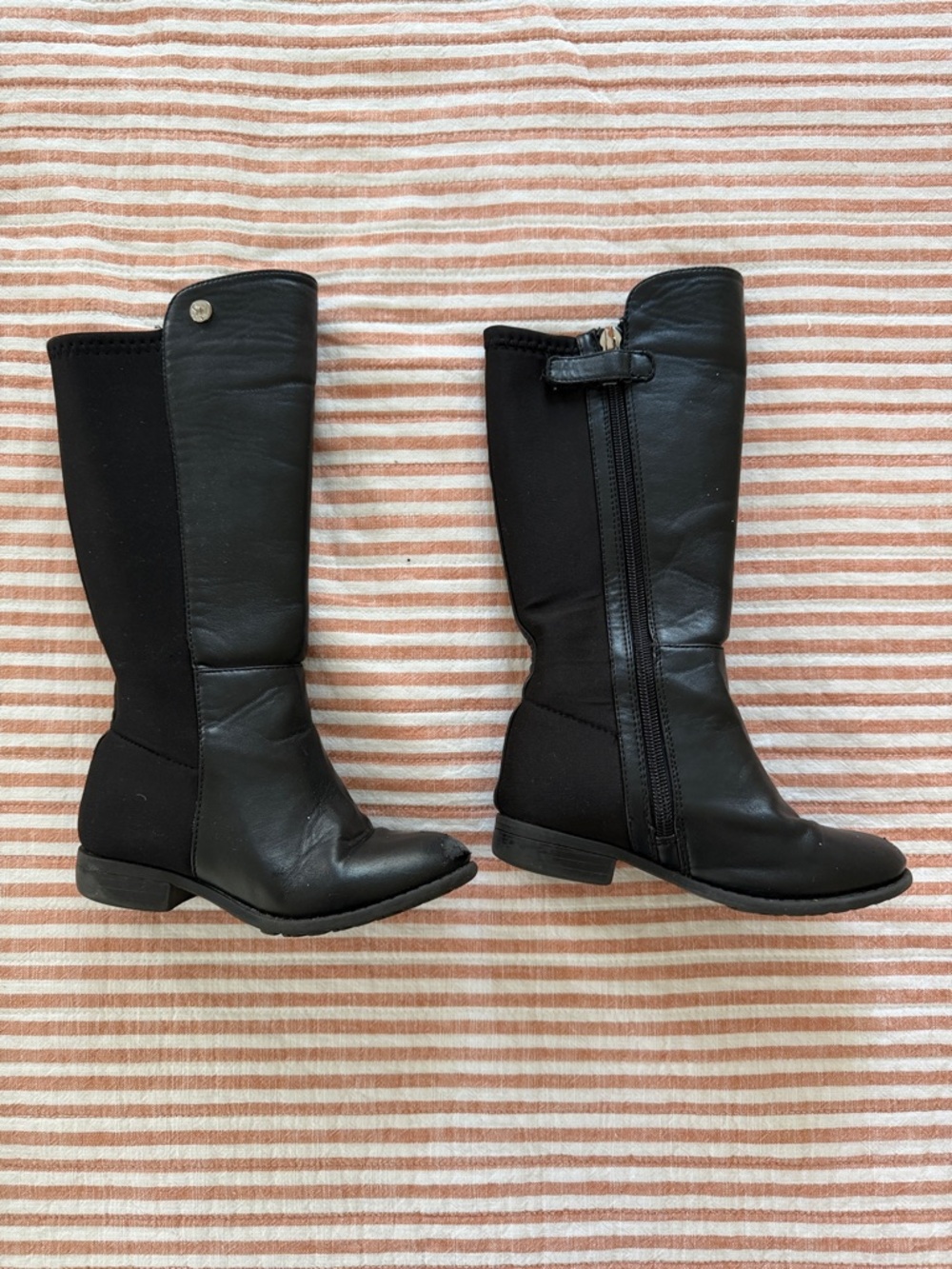 Kids Stuart Weitzman Black Tall 50/50 Zip-side Boots, size 9